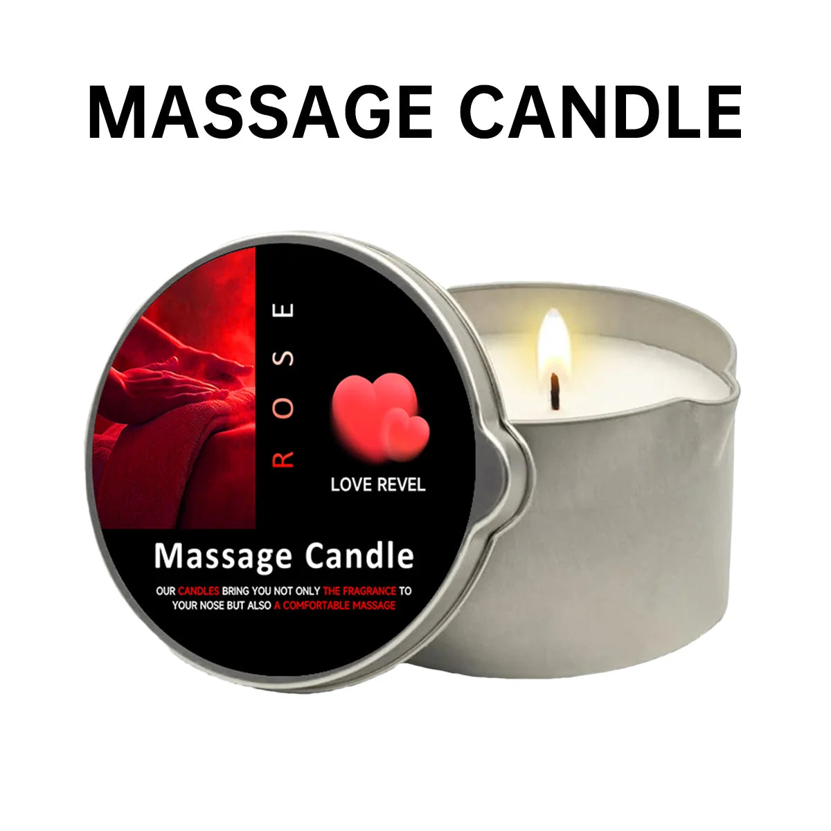 Massage Candle -Essential Oil- Six different scents , 1oz/2oz Melts into Warm Massage Oil - Sensual Massage Candle, Pour Spout