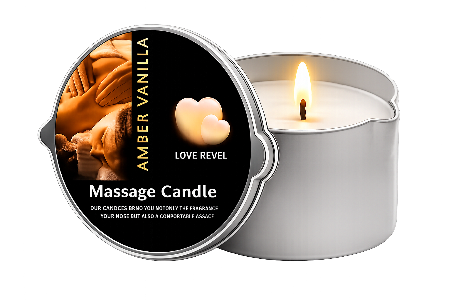 Massage Candle -Essential Oil- Six different scents , 1oz/2oz Melts into Warm Massage Oil - Sensual Massage Candle, Pour Spout