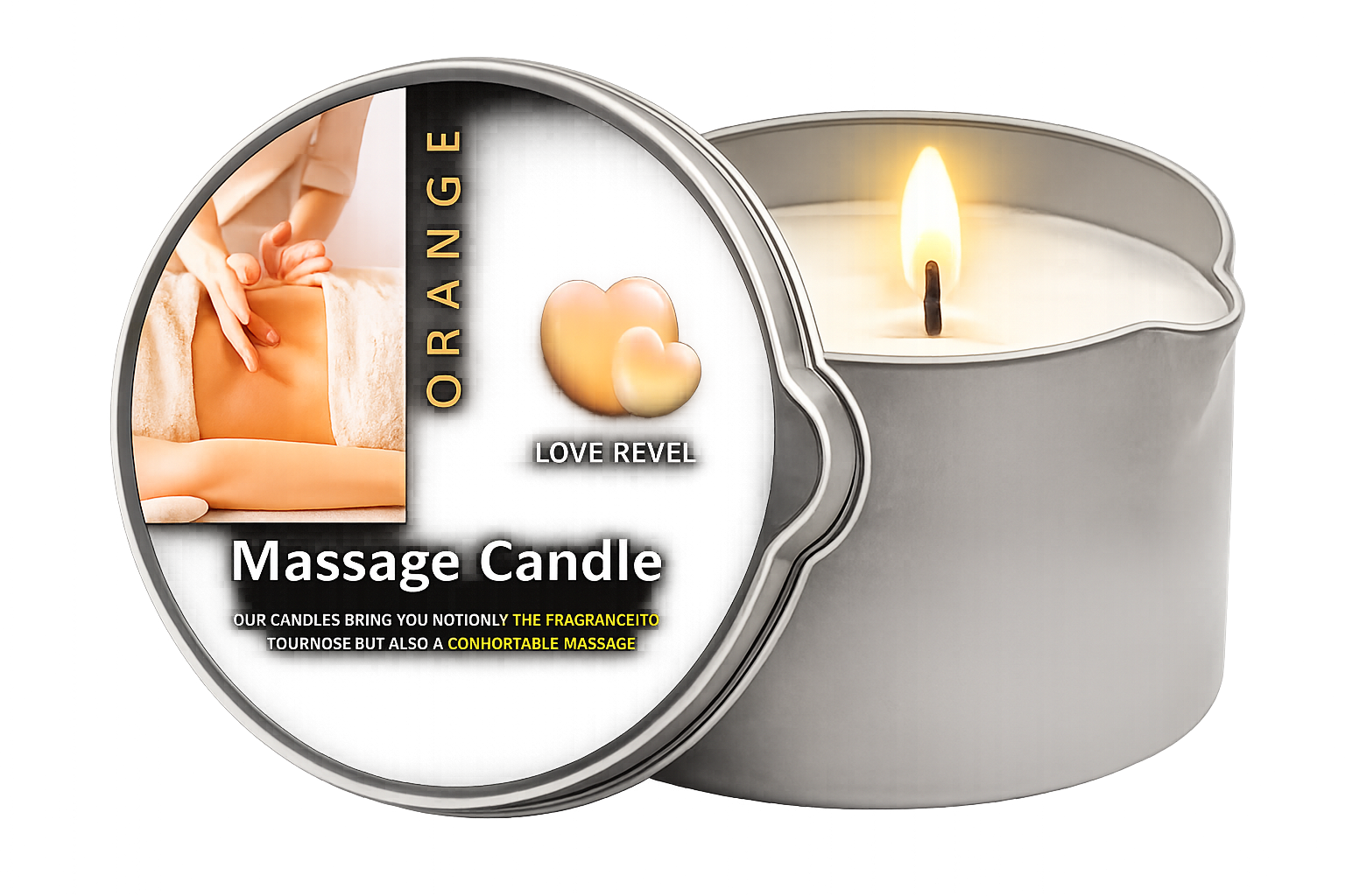 Massage Candle -Essential Oil- Six different scents , 1oz/2oz Melts into Warm Massage Oil - Sensual Massage Candle, Pour Spout