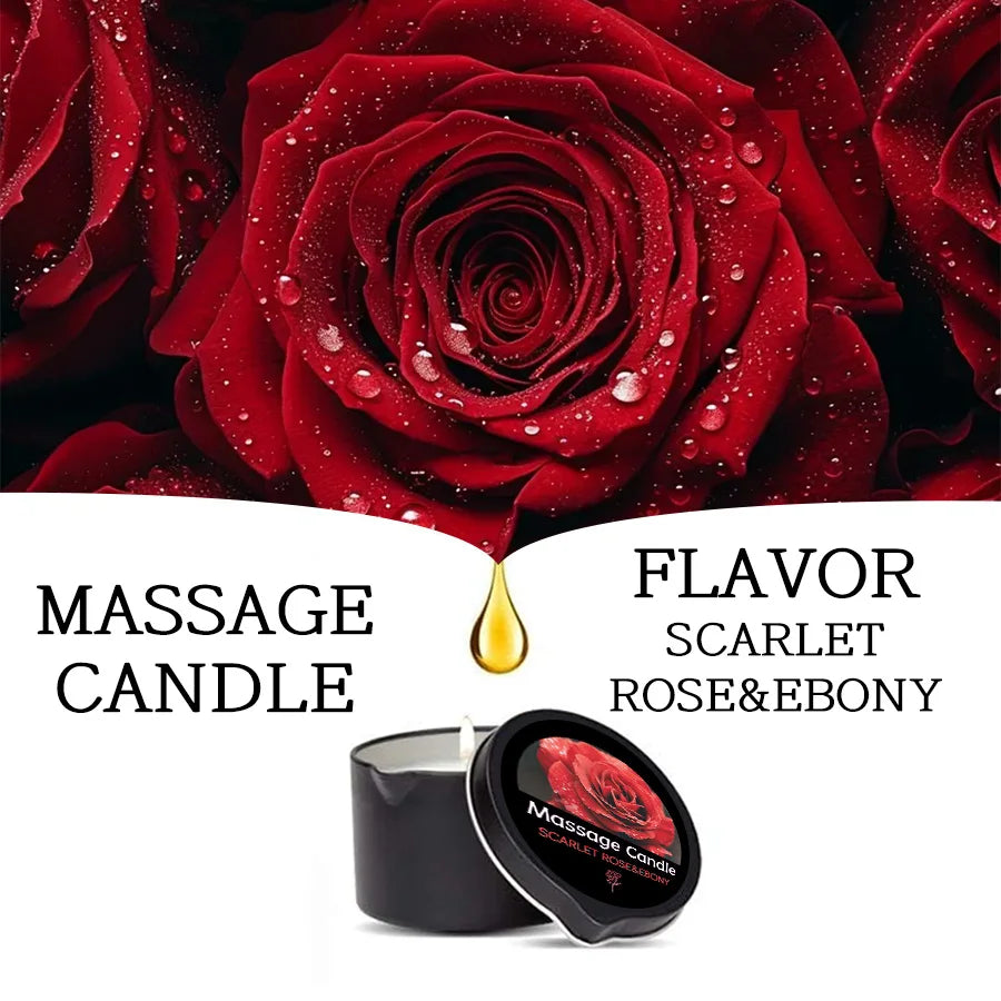 Massage Candle -Essential Oil- Six different scents , 1oz/2oz Melts into Warm Massage Oil - Sensual Massage Candle, Pour Spout