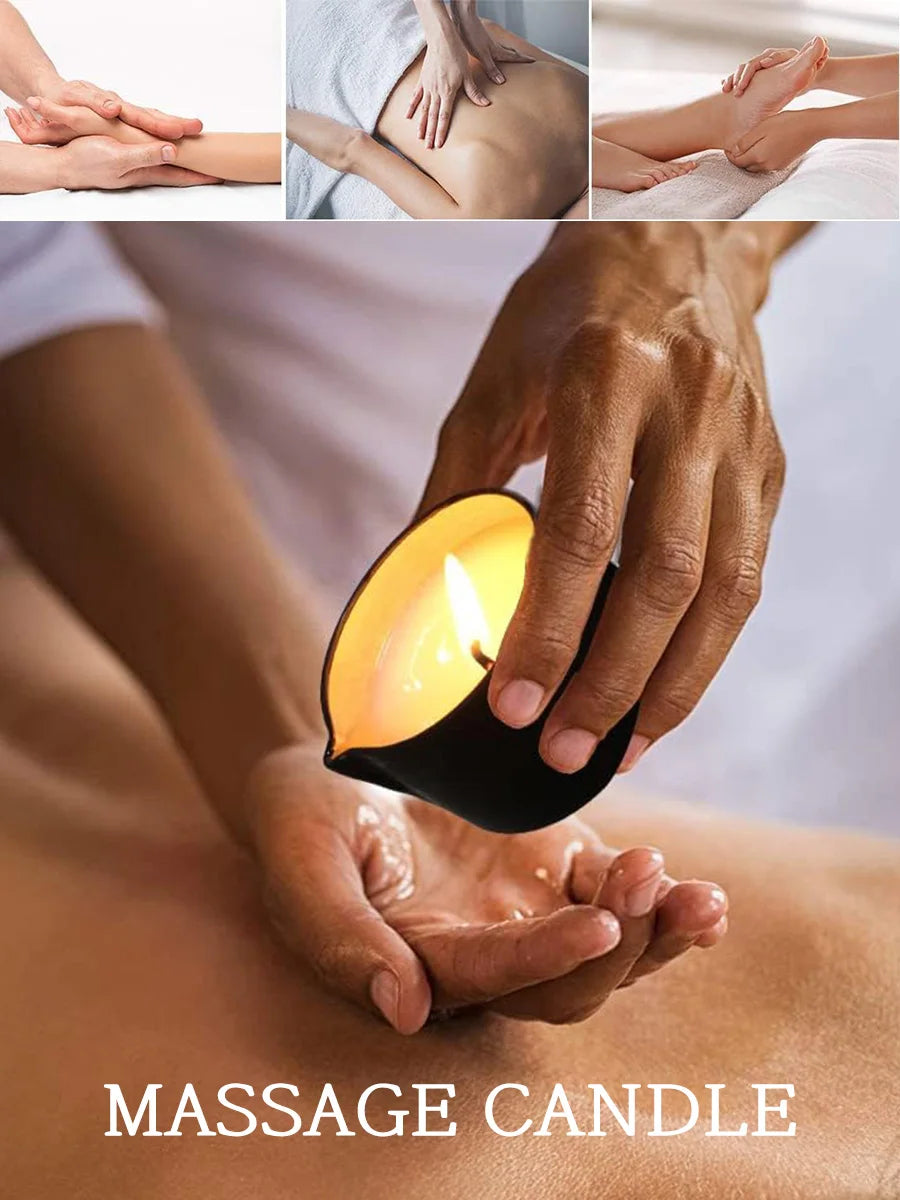 Massage Candle -Essential Oil- Six different scents , 1oz/2oz Melts into Warm Massage Oil - Sensual Massage Candle, Pour Spout