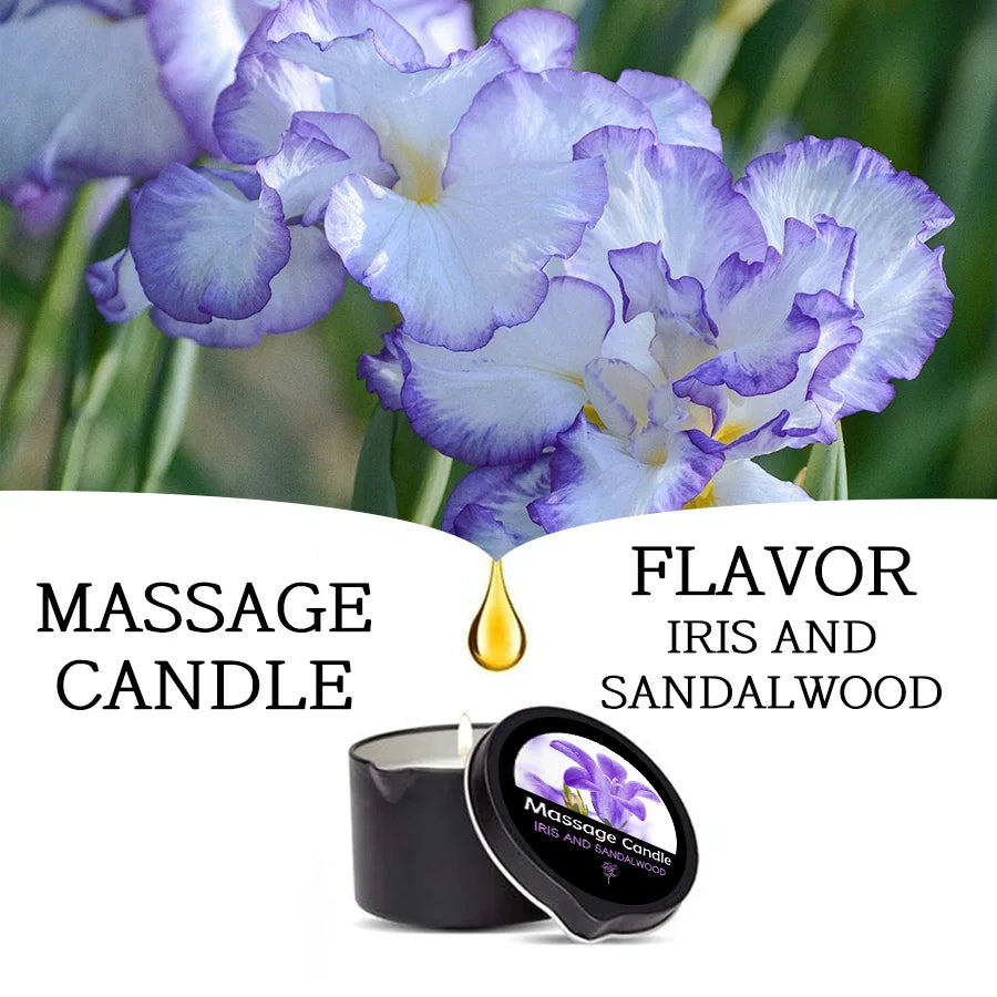 Massage Candle -Essential Oil- Six different scents , 1oz/2oz Melts into Warm Massage Oil - Sensual Massage Candle, Pour Spout