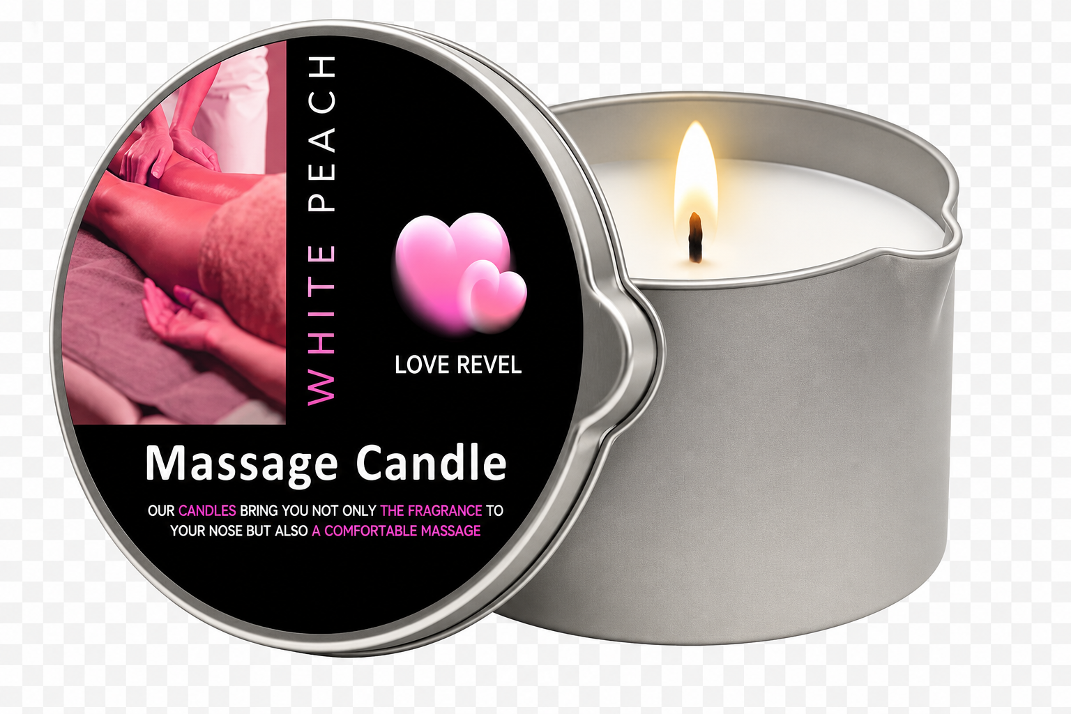 Massage Candle -Essential Oil- Six different scents , 1oz/2oz Melts into Warm Massage Oil - Sensual Massage Candle, Pour Spout
